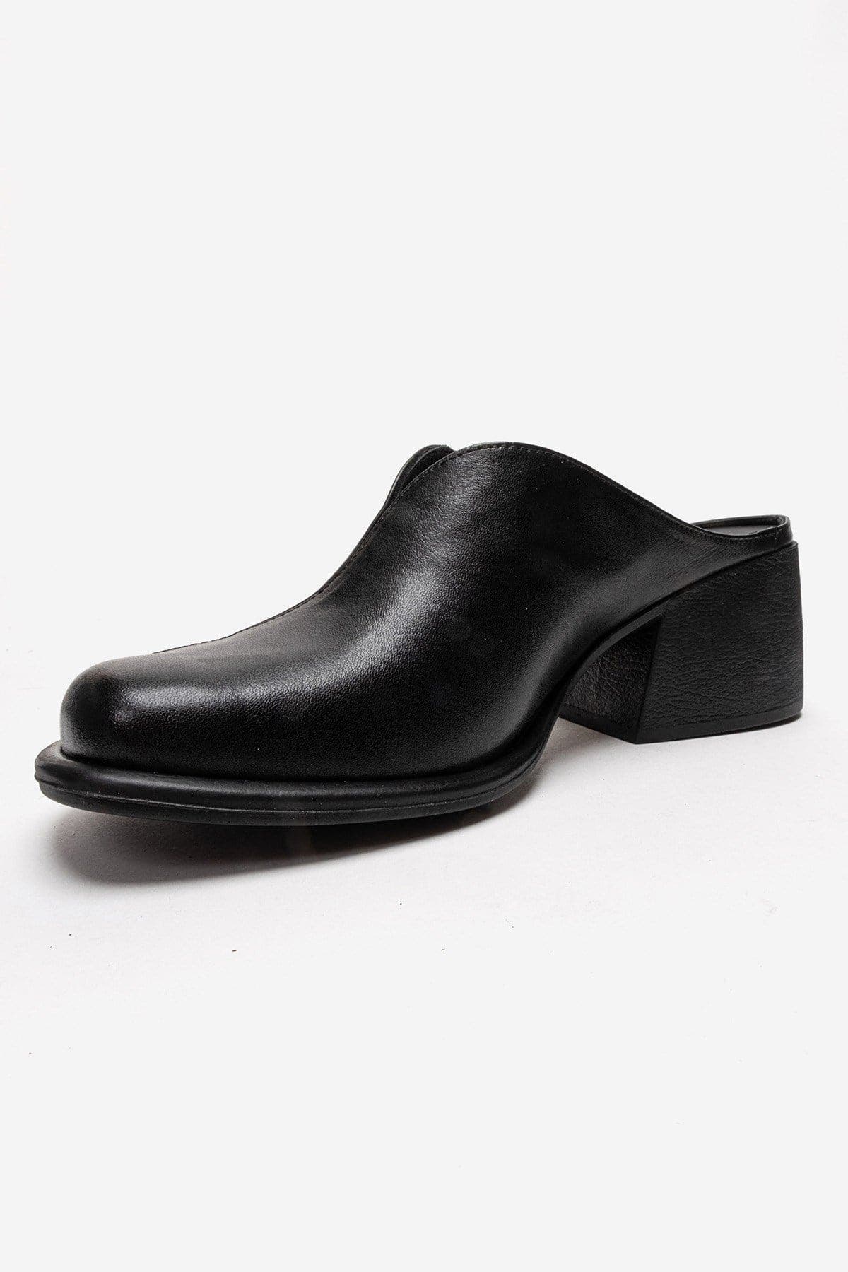 Forever & Always Shoes Ardent Leather Block Heel Mule, Alternate, color, Black