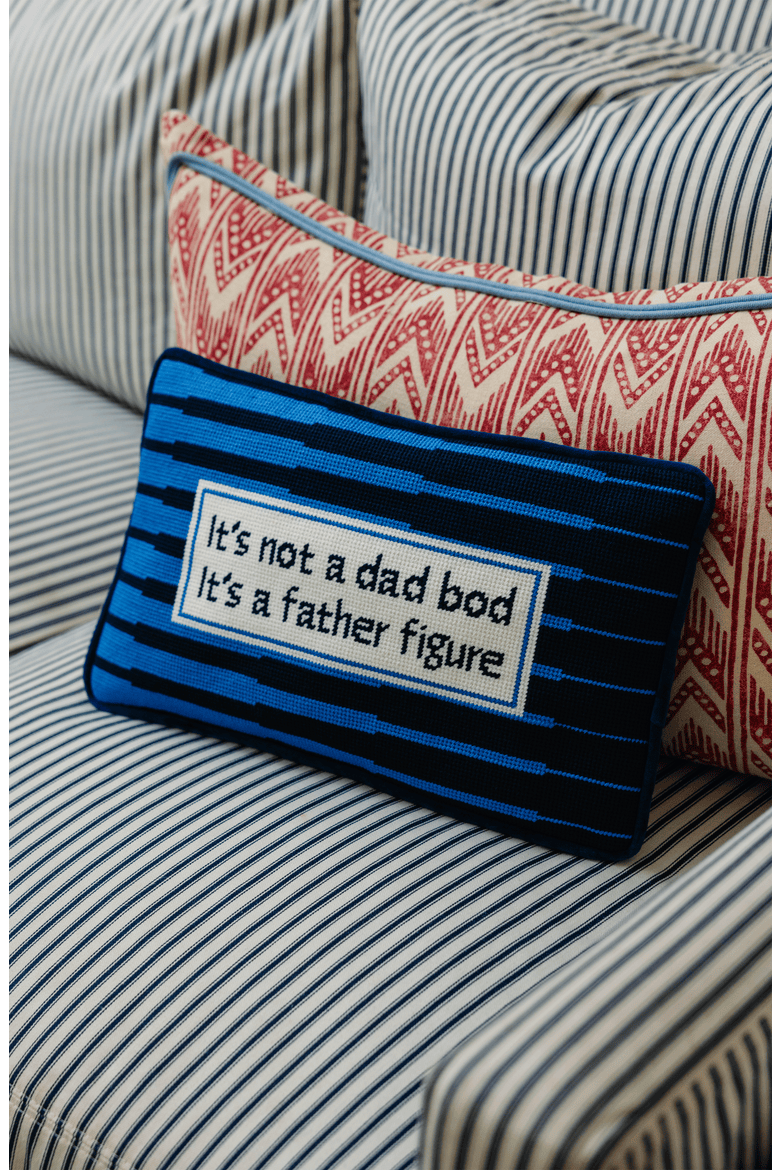 Father Figure Needlepoint Pillow, Alternate, color, Father & Figure