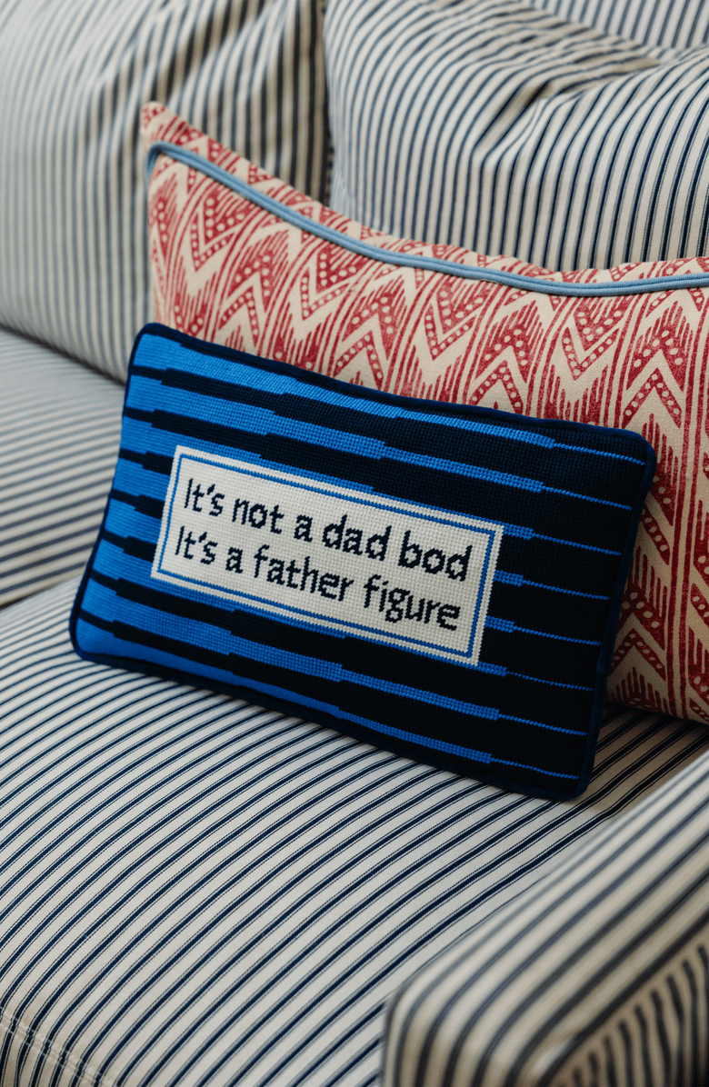 Furbish Studio Father Figure Needlepoint Pillow, Alternate, color, Father & Figure