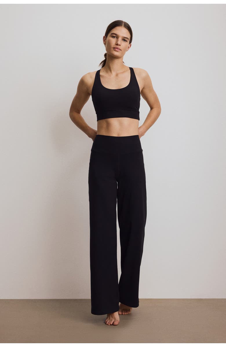 H&M Wide-leg sports leggings with softmove, Main, color, Black