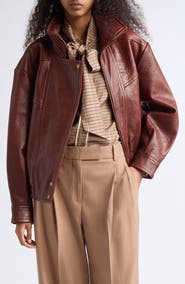 Reiss Petra Textured Leather Jacket