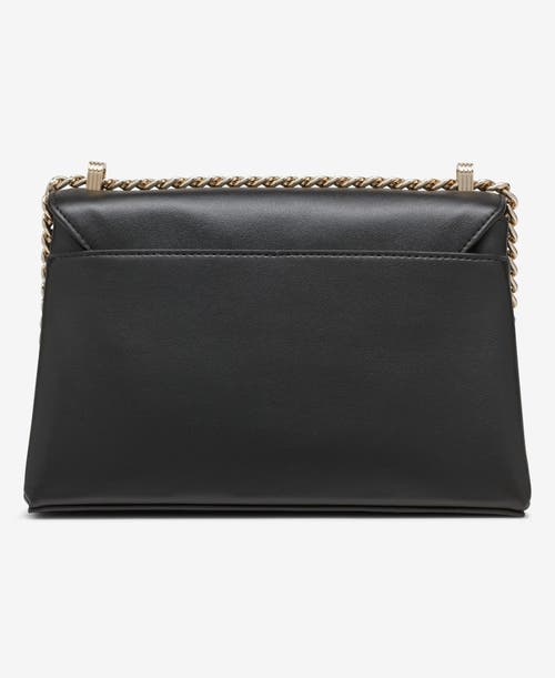 Dkny Evie Flap Shoulder In Blk/gold