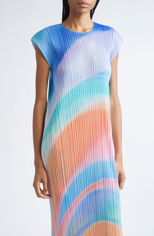 Issey Miyake Pleats Please  Groove Pleated Midi Dress In Multi