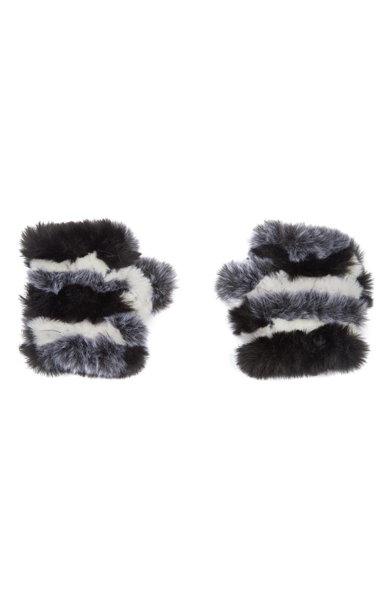 Jocelyn Faux Fur Fingerless Mittens, Main, color, 