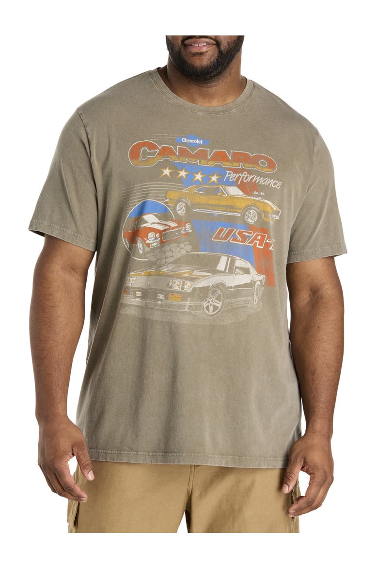 Big & Tall Camaro Montage Graphic Tee, Main, color, STONE GREY