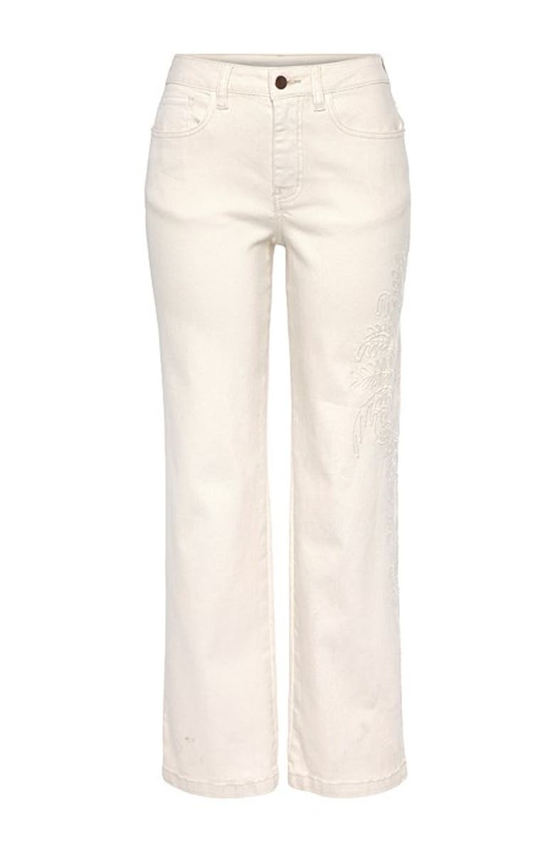 LASCANA Women's Embroidered Straight Leg Jeans, Alternate, color, White