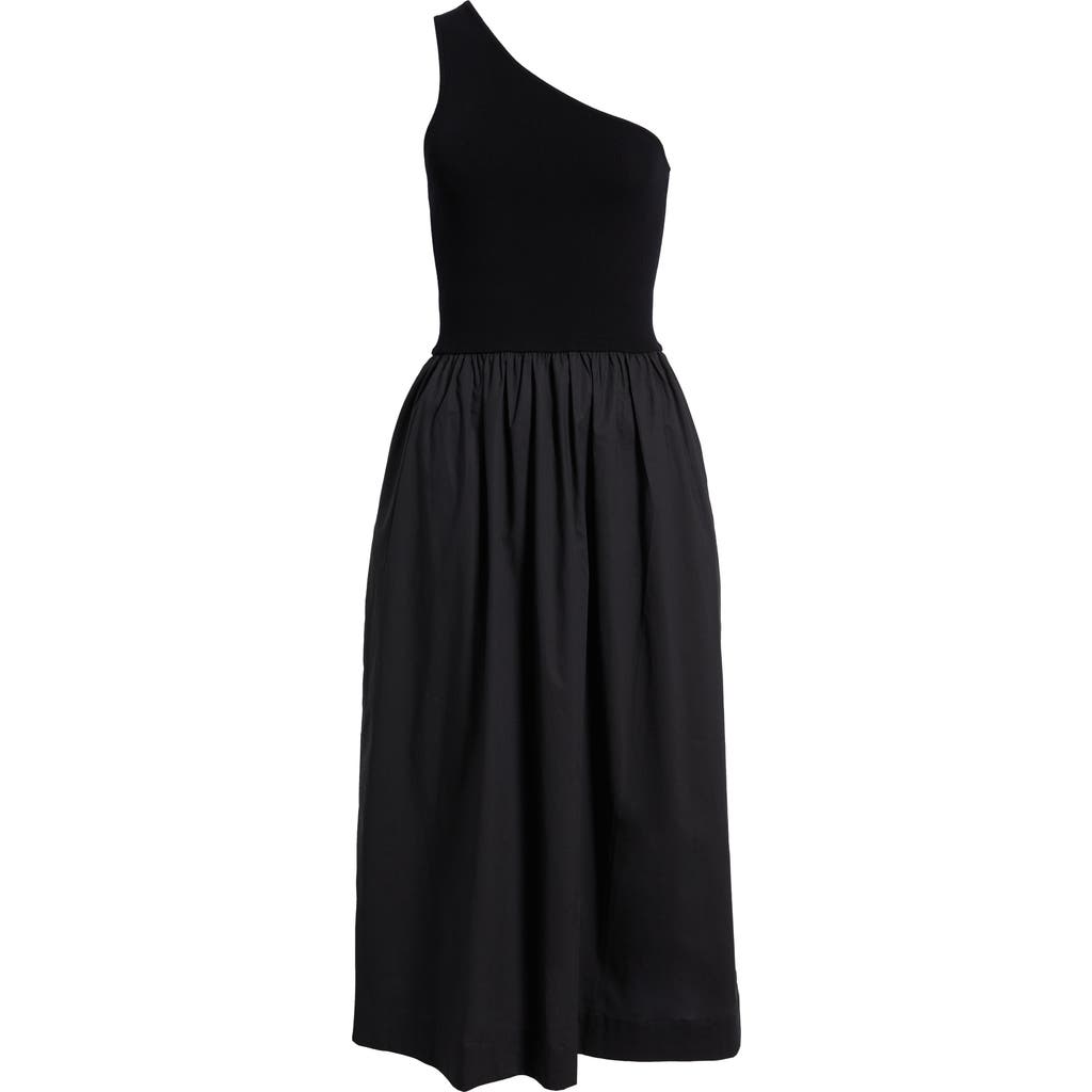 Rails Selani One-shoulder Midi Dress In Black
