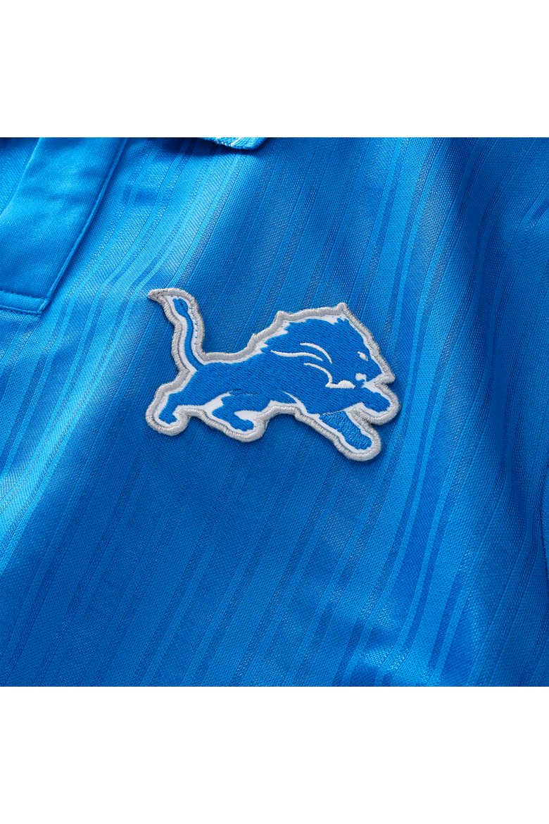 Youth Fanatics Blue Detroit Lions Football x Football Collared Fan Top, Alternate, color, Blue
