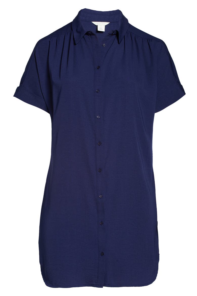 Short Sleeve Shirtdress, Alternate, color, NAVY PEACOAT