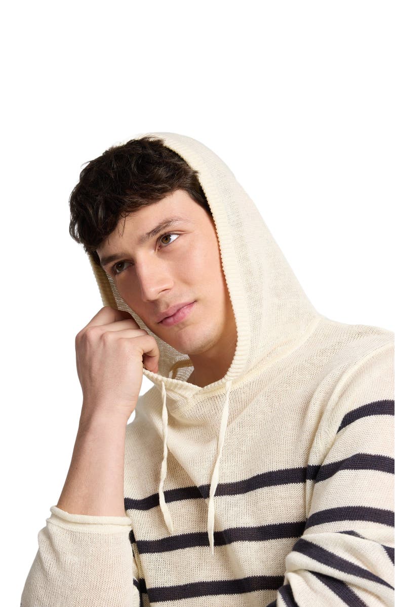 Onia Frank Hooded Sweater, Alternate, color, Midnight/Egret