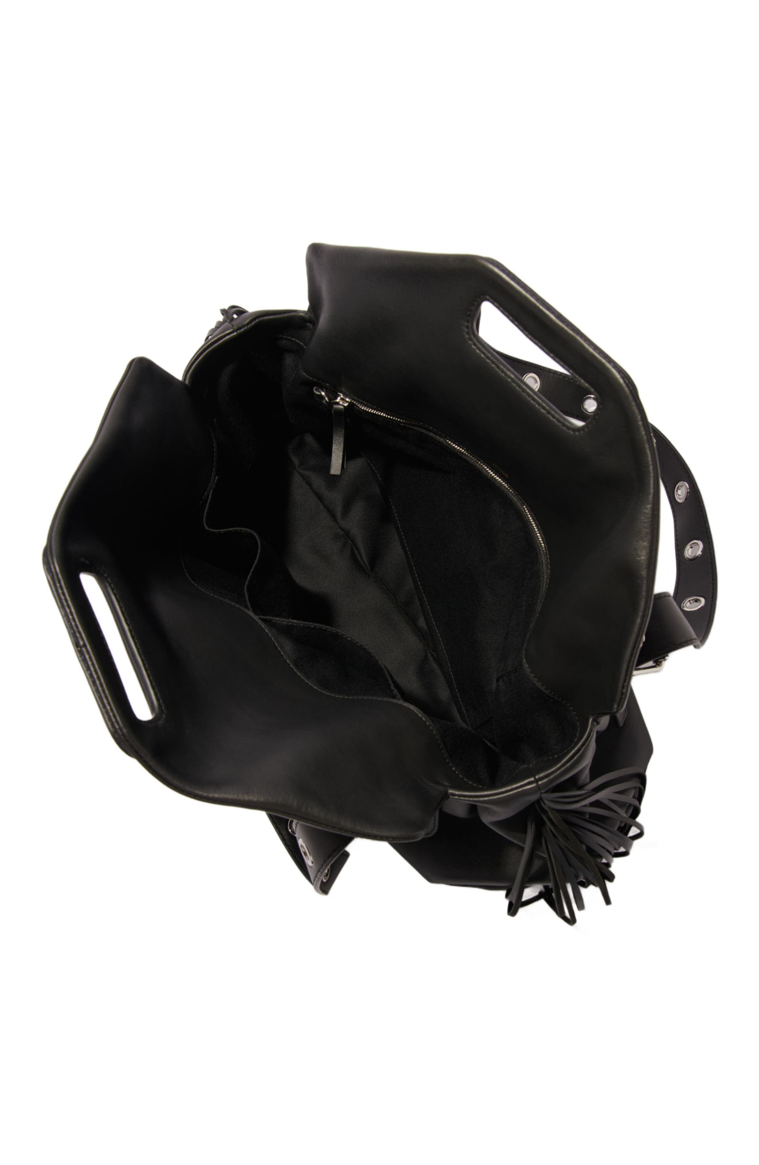 maje Plain leather Miss M XL bag, Alternate, color, 