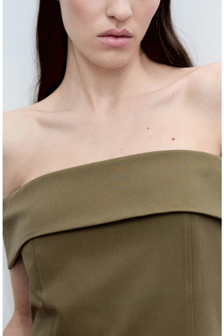 Fitted Off the Shoulder Top, Alternate, color, KHAKI GREEN
