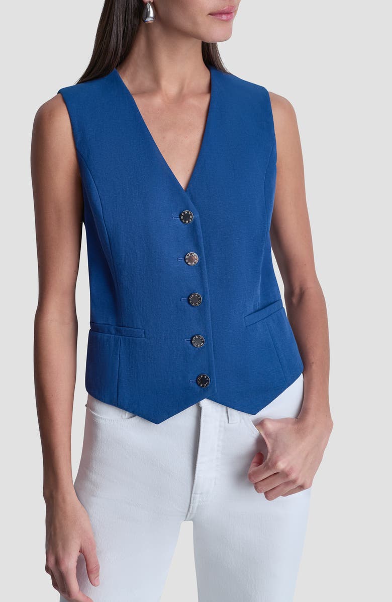 DKNY Arid Cotton Blend Pique Vest, Main, color, Admiral