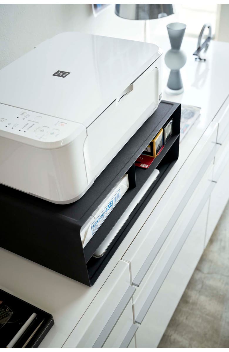 Yamazaki Tower Desktop Printer Stand, Alternate, color, Black