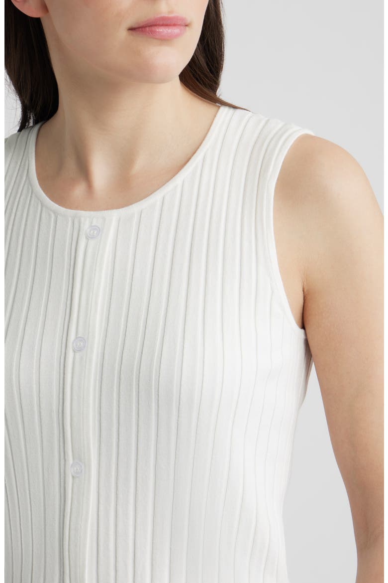 Front Button Rib Vest, Alternate, color, BRIGHT WHITE