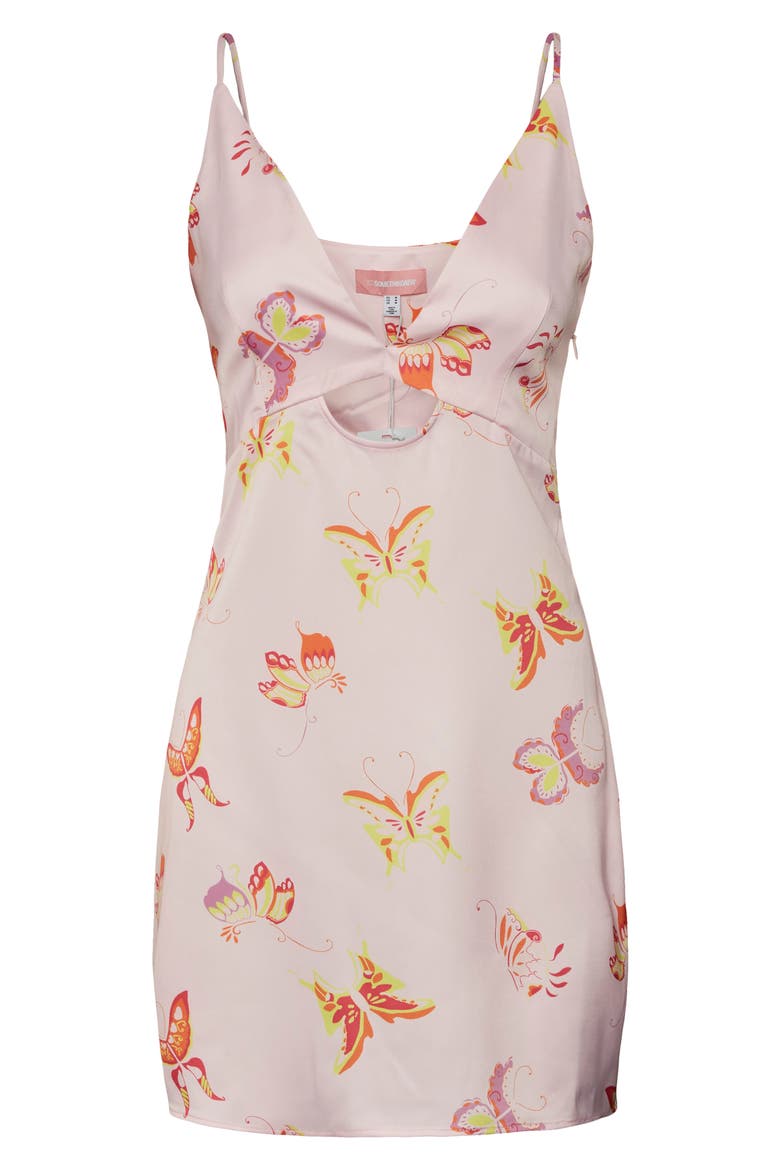 Buffy Butterfly Keyhole Cutout Dress, Alternate, color, LILAC SNOW AOP BUTTERFLY