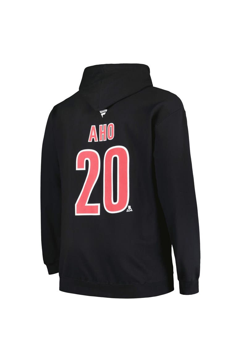 Men's Profile Sebastian Aho Black Carolina Hurricanes Big & Tall Name & Number Pullover Hoodie, Alternate, color, Black