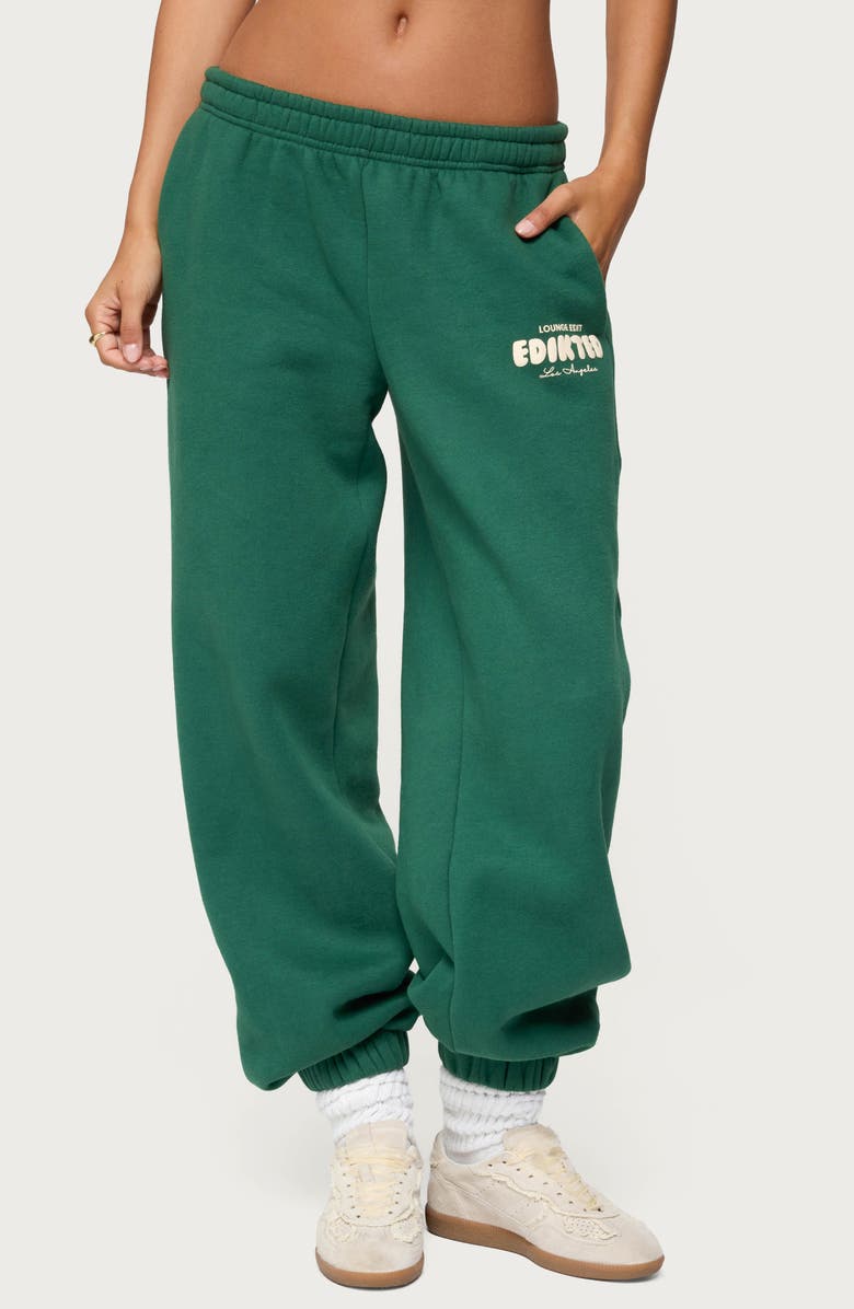 EDIKTED Lounge Edit Sweatpants, Main, color, Green