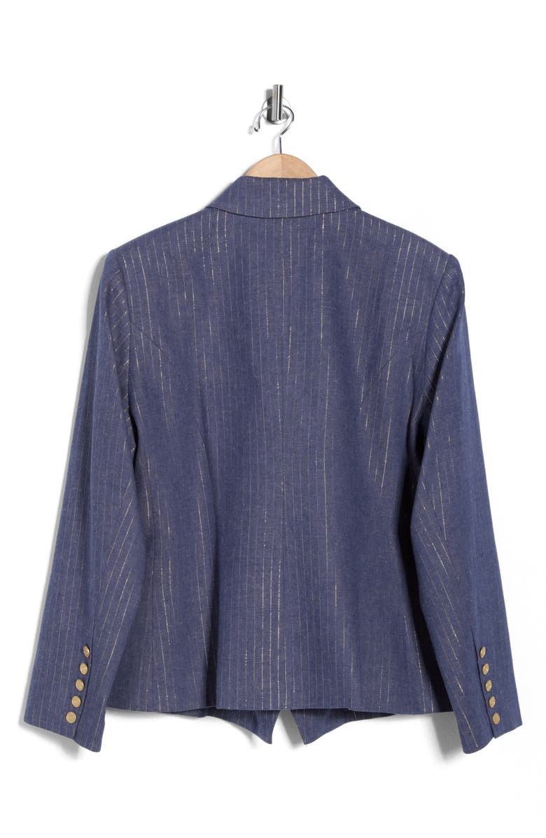L'AGENCE Kenzie Double Breasted Blazer, Alternate, color, Wild Wind/ Gold Pinstripe