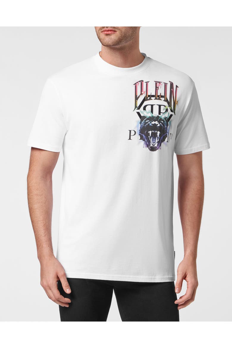 T-Shirt Round Neck Men, Main, color, white