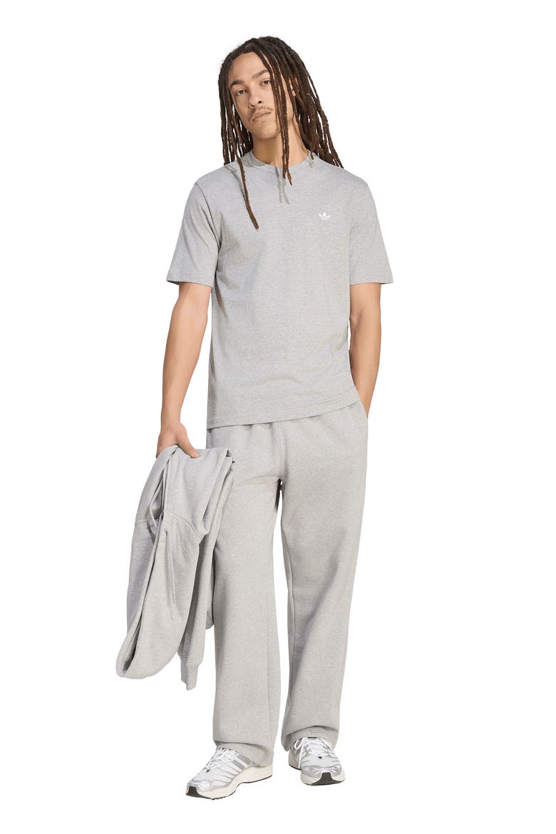 Trefoil Essentials Fleece Sweatpants, Alternate, color, MEDIUM GREY HEATHER