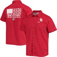 Columbia Men's Columbia PFG Crimson Oklahoma Sooners Slack Tide Camp Button-Up Shirt
