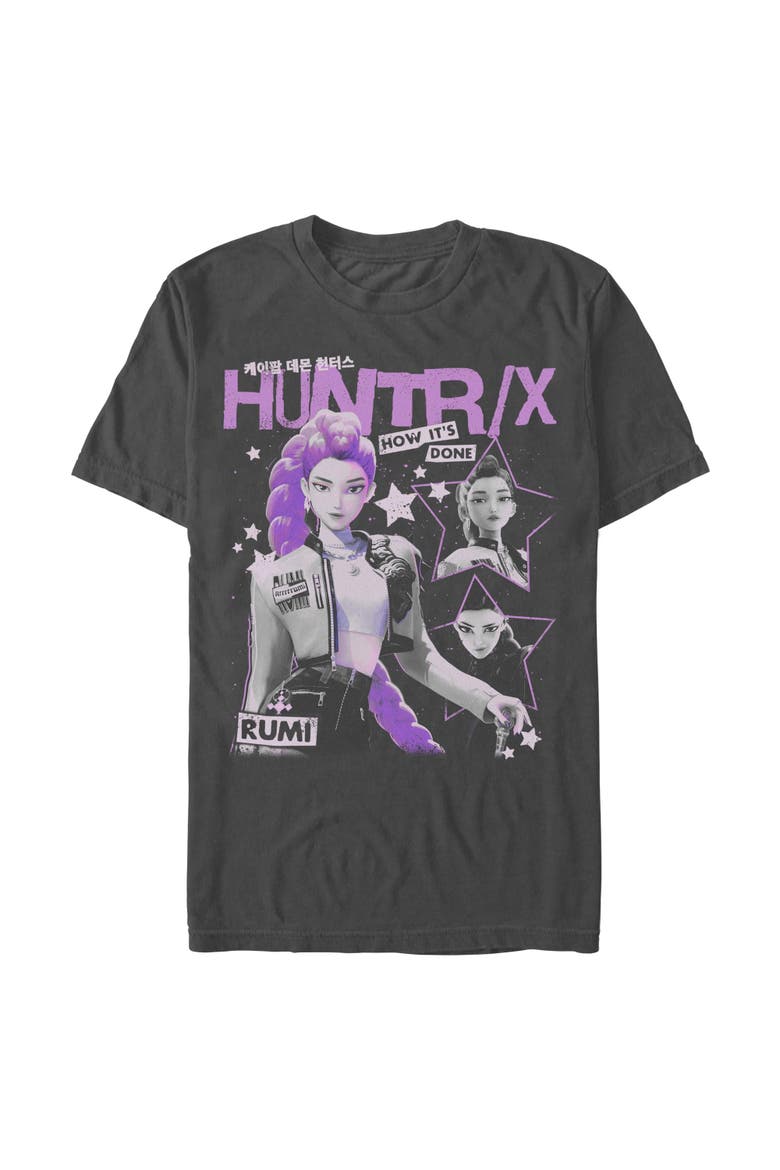 Men's Pop Star Huntrix Rumi Short Sleeve Graphic T-Shirt, Main, color, Charcoal