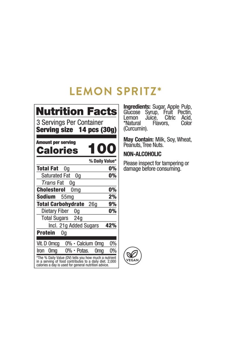 sugarfina Garden Set of 4 Lemon Spritz Candy Cubes, Alternate, color, 