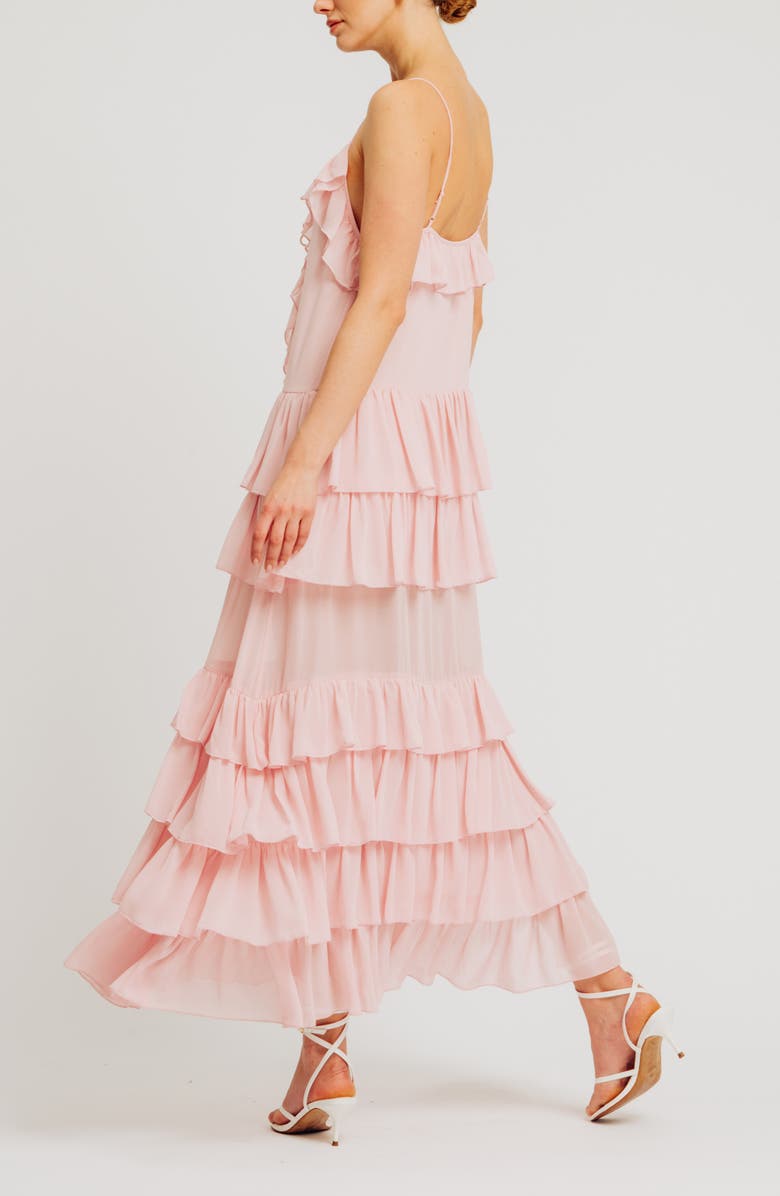 Torn by Ronny Kobo Orcadia Ruffle Maxi Dress, Alternate, color, Light Pink