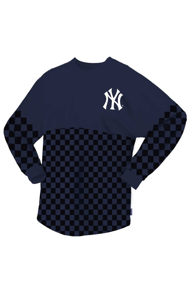 FANATICS Women's Fanatics Branded Navy New York Yankees Checker Print Long Sleeve T-Shirt, Alternate, color, 