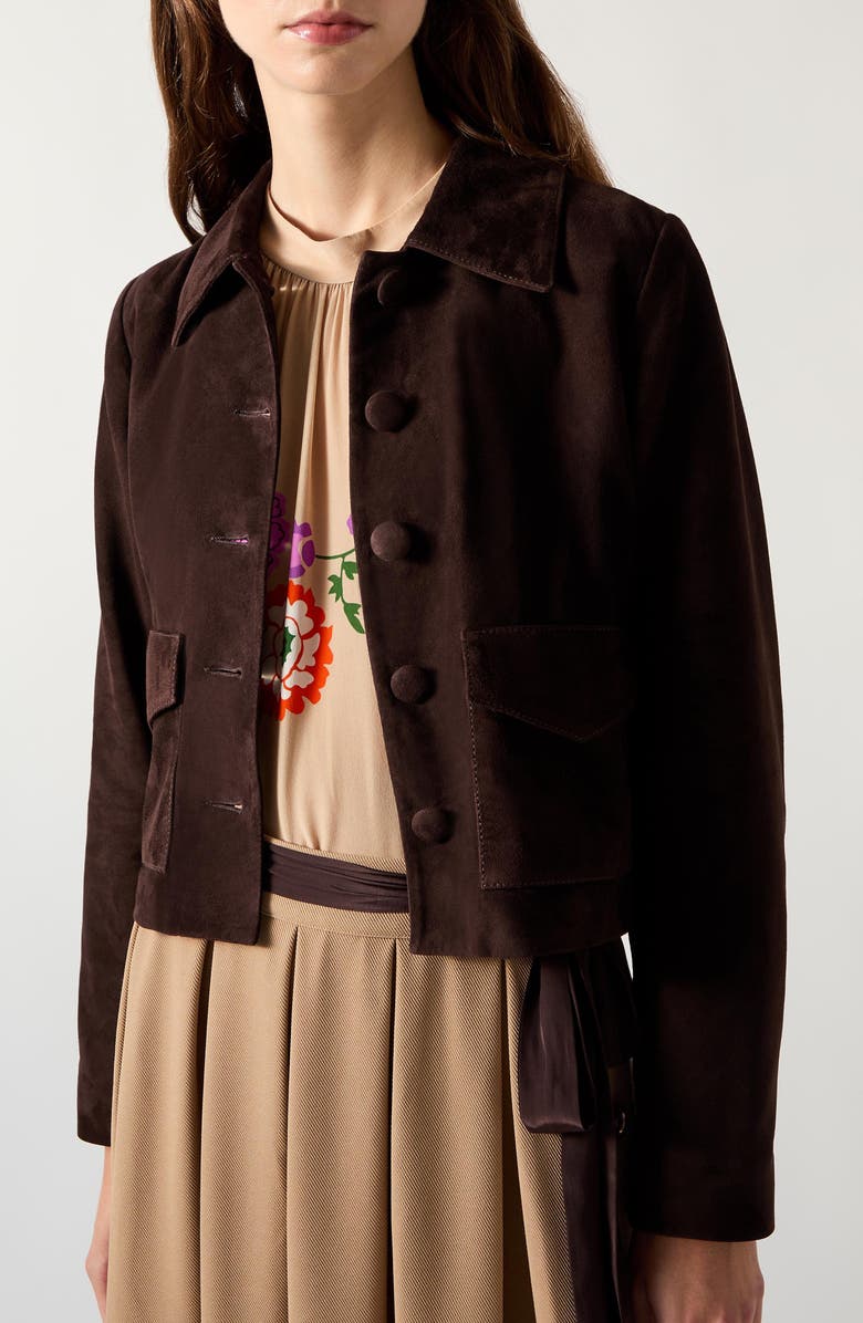 LK Bennett Joely Genuine Suede Crop Jacket, Alternate, color, 