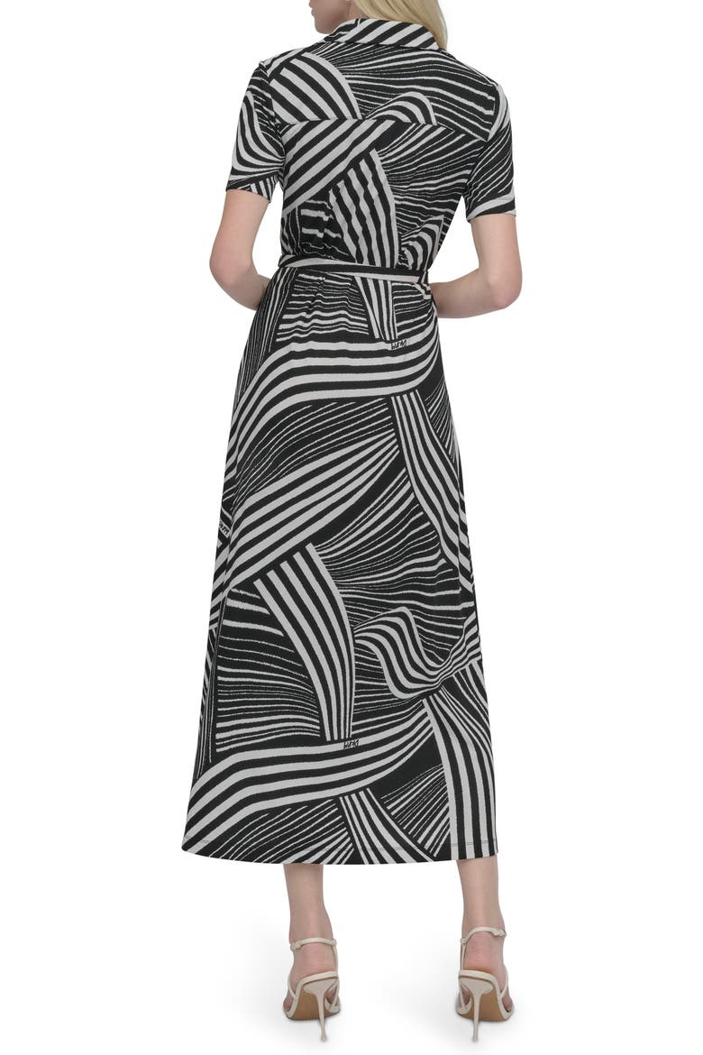Short Sleeve Belted Maxi Dress, Alternate, color, BLACK/ IVORY