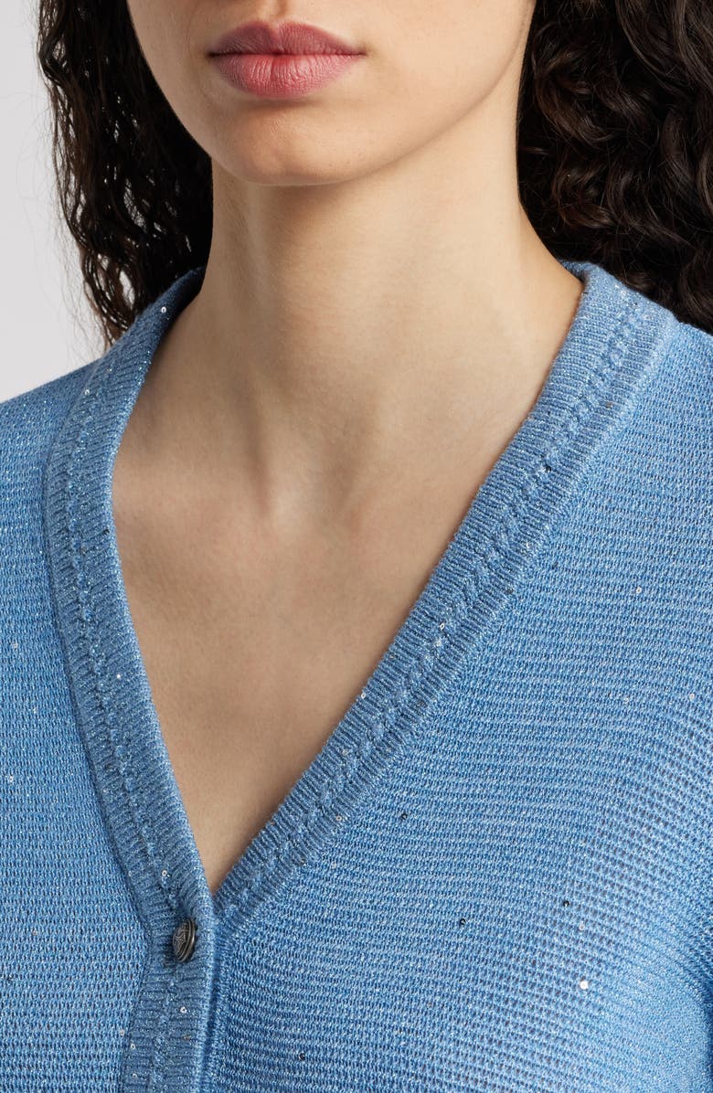 KOBI HALPERIN Sequin Cardigan, Alternate, color, Light Blue
