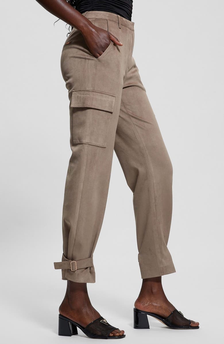 GUESS New Marzia Faux Suede Cargo Pants, Alternate, color, 