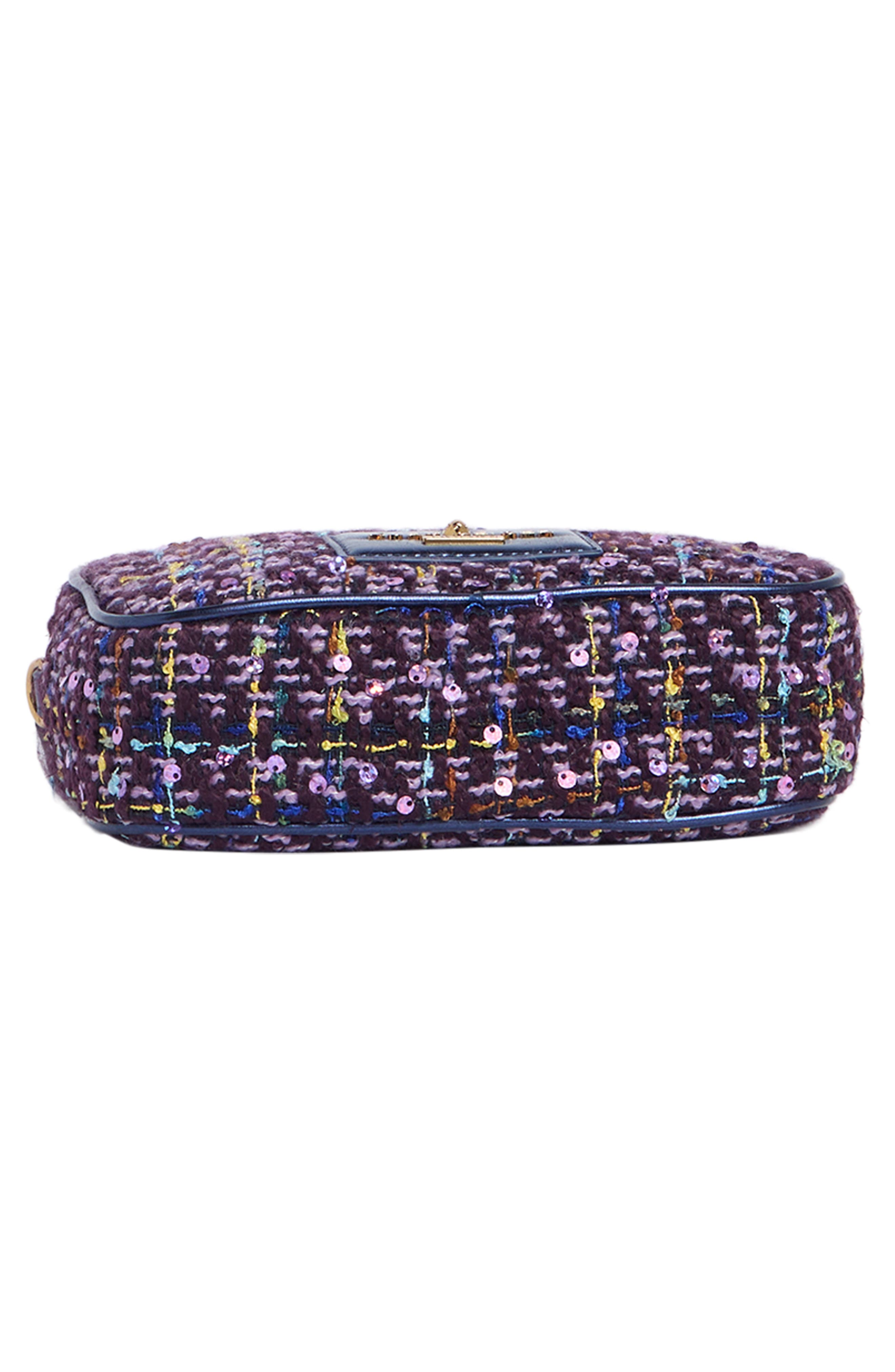 Chiswick Sequin Tweed Camera Bag, Alternate, color, PURPLE