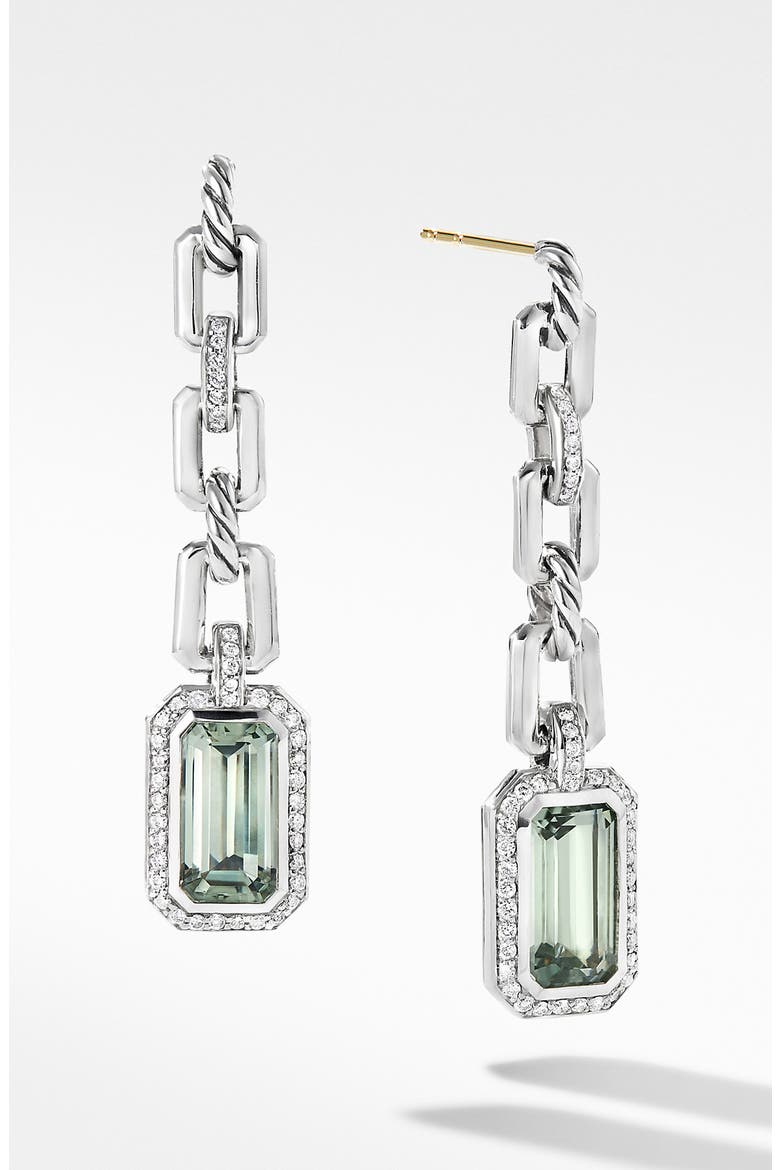 Novella Baguette Drop Earrings, Main, color, PRASIOLITE
