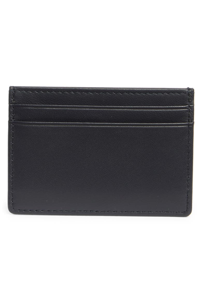 Laslo Debossed Logo Leather Card Case, Alternate, color, NAVY