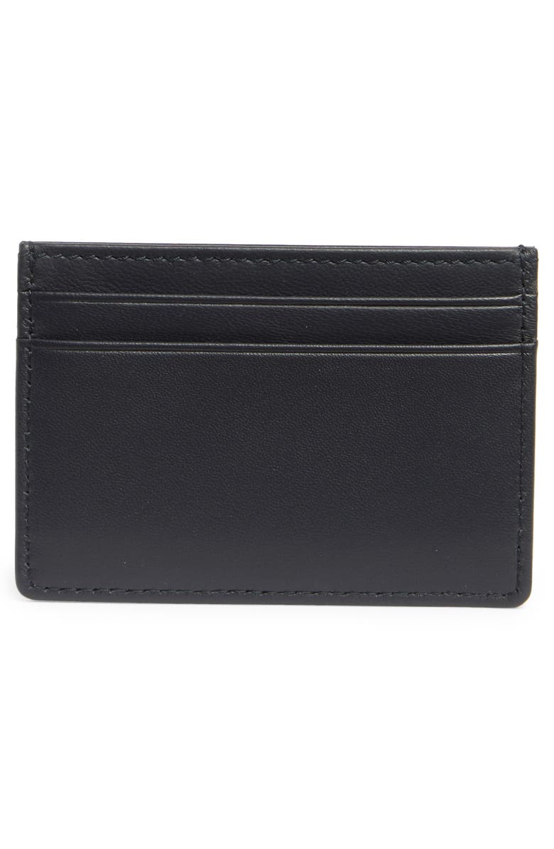 BOSS Laslo Debossed Logo Leather Card Case, Alternate, color, Navy