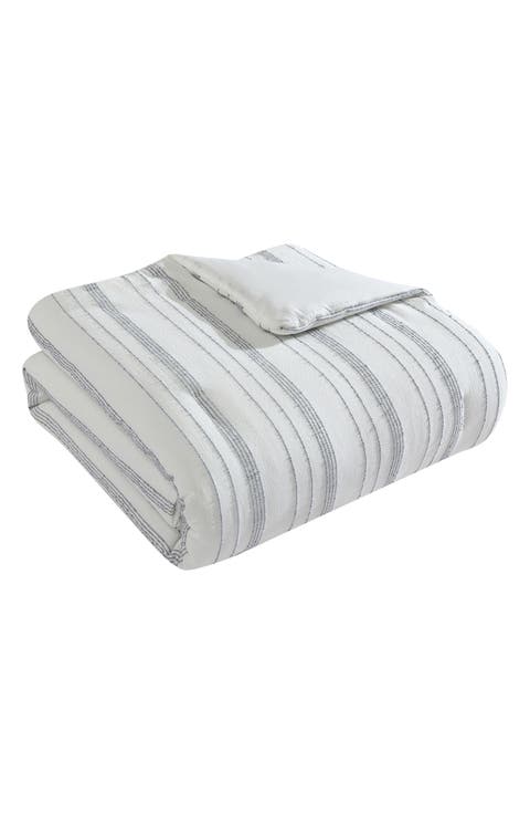 Mellie Stitch Stripe Cotton 3-Piece Comforter Set