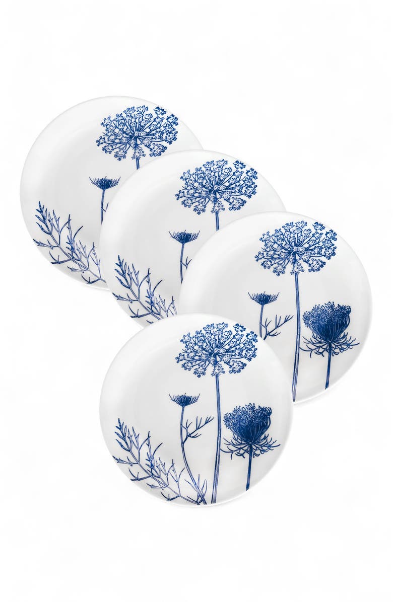 Caskata Summer Blues Coupe Salad Plate - Porcelain - Set 4, Alternate, color, Blue