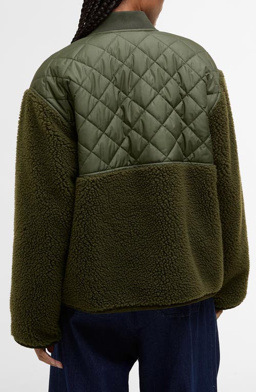 Barbour Wetherby High Pile Fleece Jacket In Green
