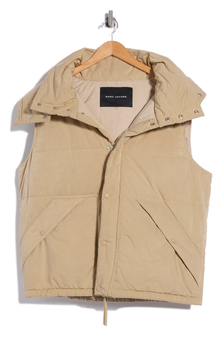 Oversized Puffer Vest, Main, color, BEIGE