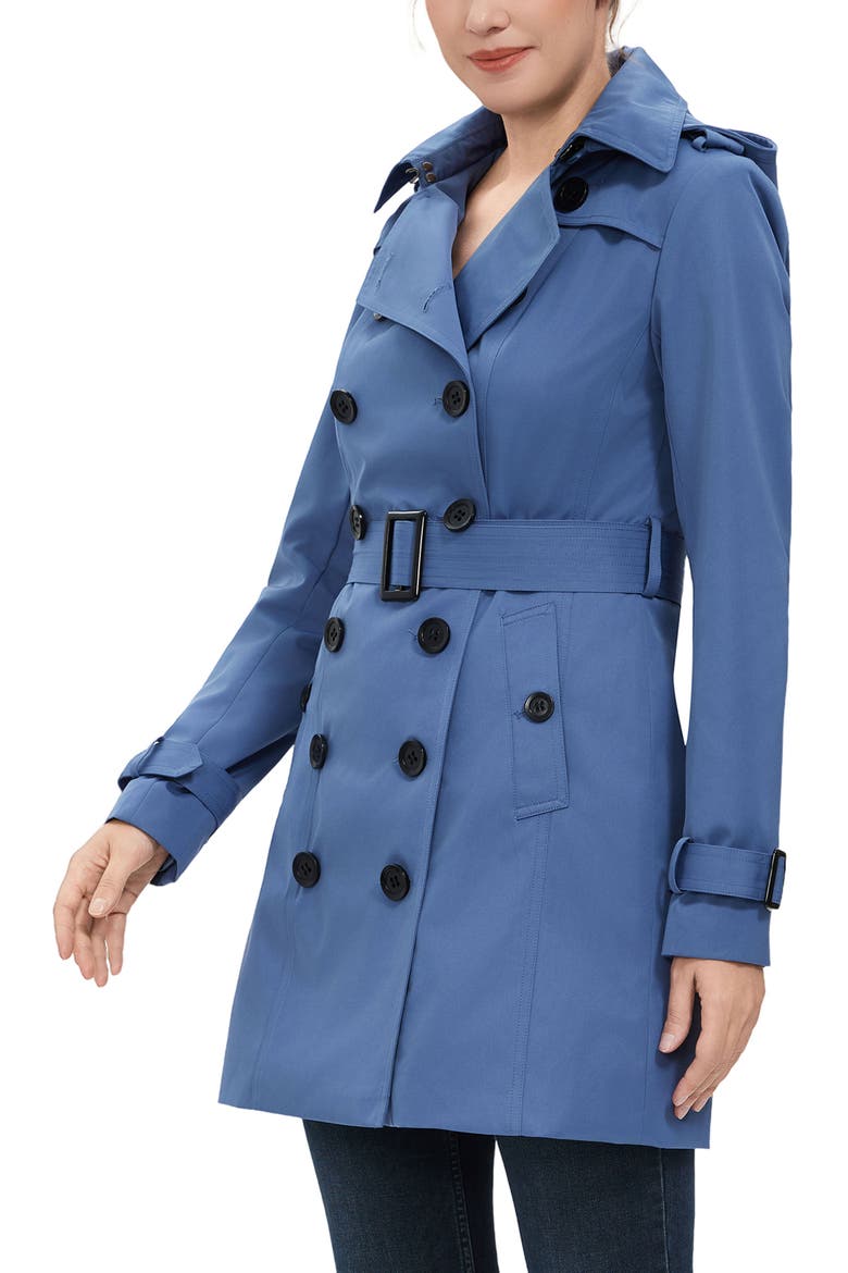 Women's Rosie Hooded Trench Coat, Alternate, color, Cobalt Saphire