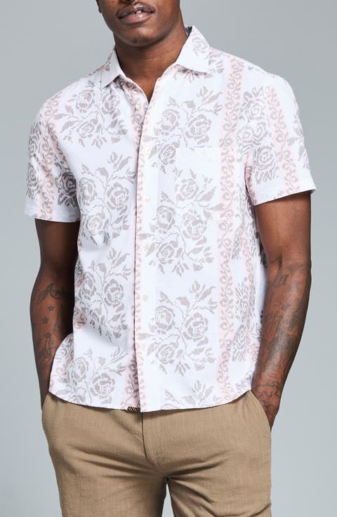 Textural Print Short Sleeve Shirt