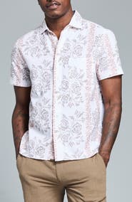 Billy Reid Textural Print Short Sleeve Shirt