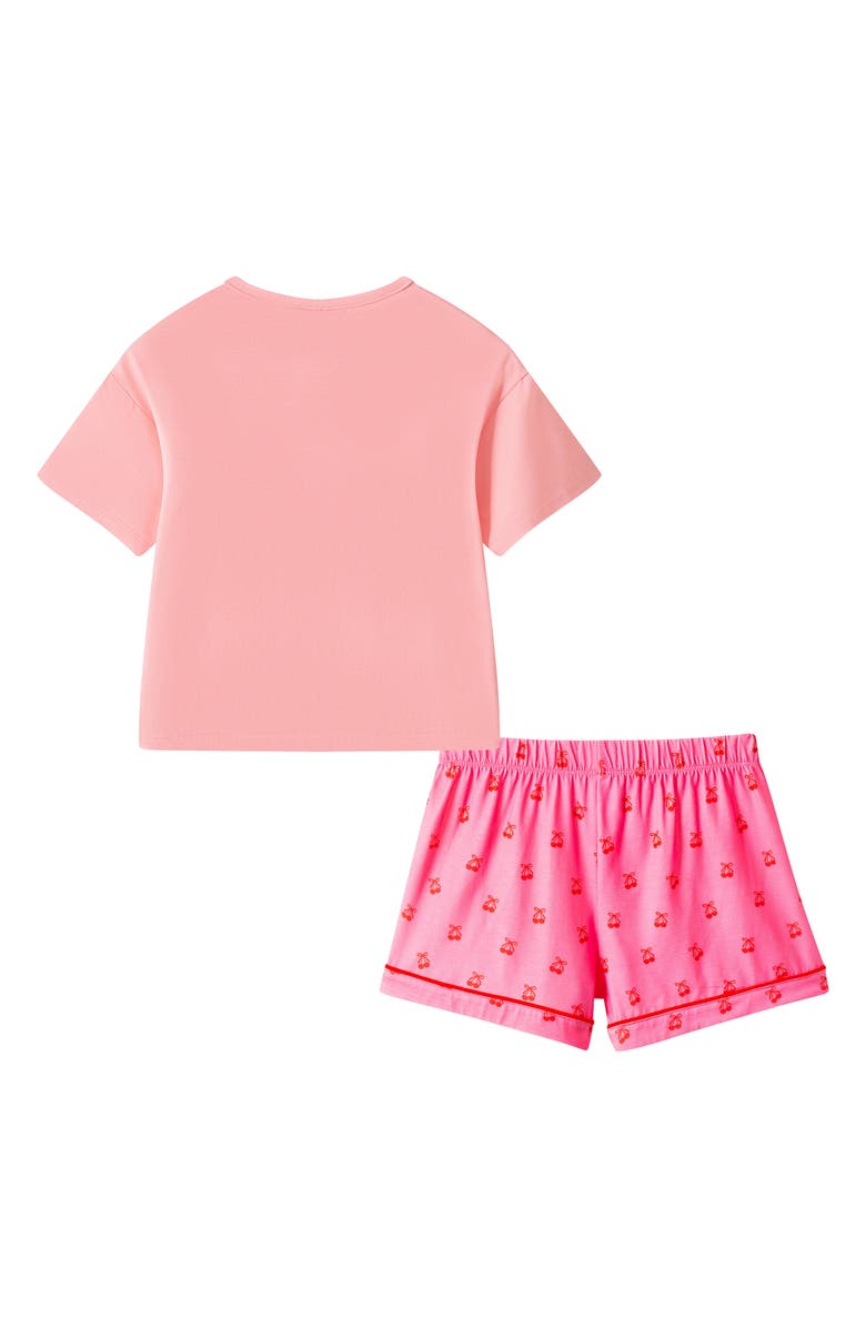 Andy & Evan Kids' Cherry Print Two-Piece Short Pajamas, Alternate, color, Pink Cherry