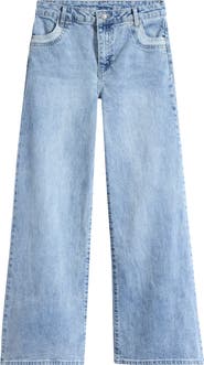 Tractr Kids' Bow Pocket Straight Leg Jeans