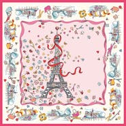 Longchamp Eiffel Tower Silk Square Bandana
