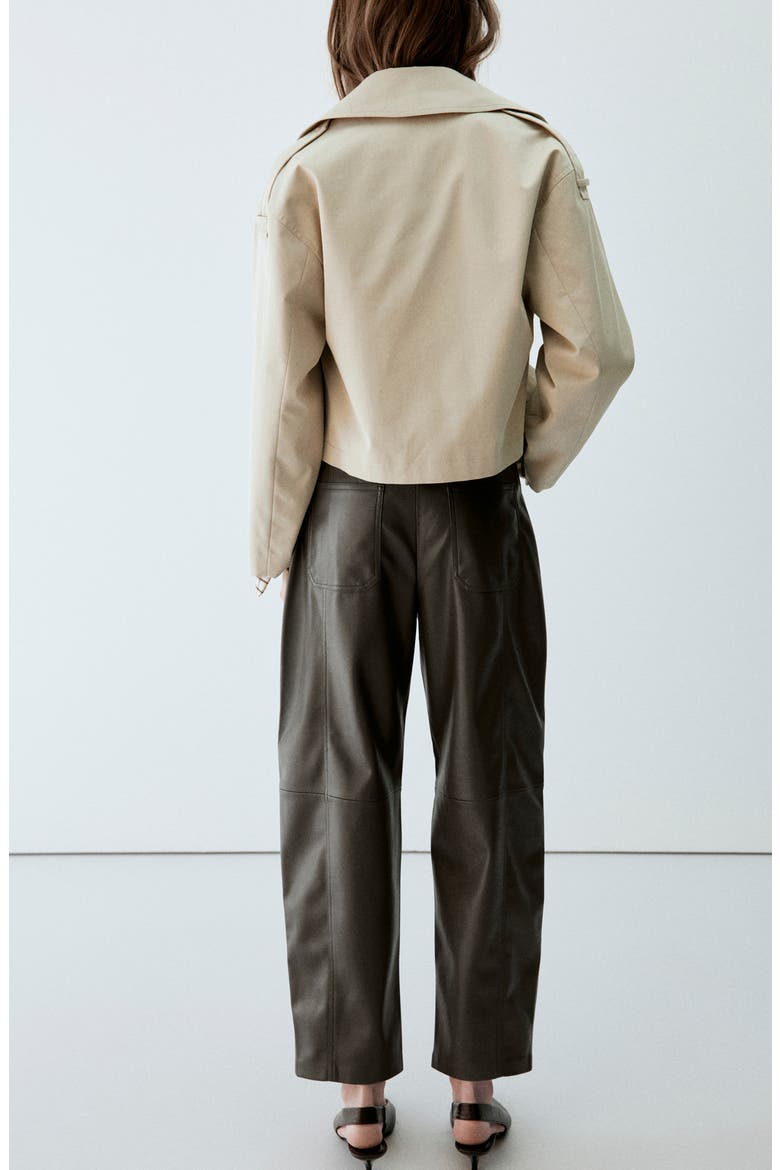 High Waist Faux Leather Balloon Leg Pants, Alternate, color, KHAKI GREEN