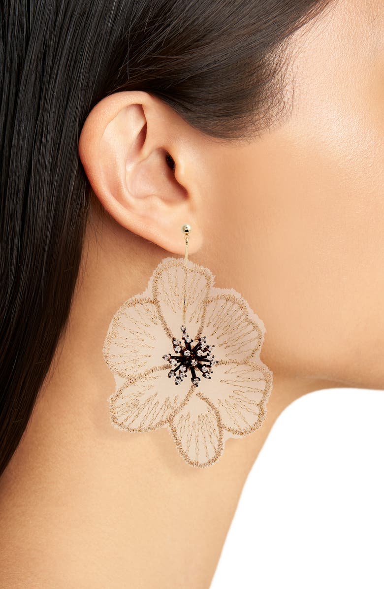 Serefina Flower Statement Drop Earrings, Alternate, color, 